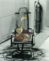 zitrone und schnecke auf stuhl,2013