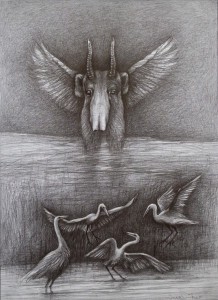 Flussgeist,2019,Bleistift,44x32cm