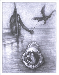 vom Fischer und seiner Frau, 2014,Bleistift,61x46 cm