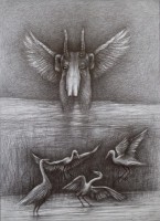 Flussgeist,2019,Bleistift,44x32cm