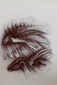 Bestiarium VI, 2029, Kugelschreiber, 32x23 cm